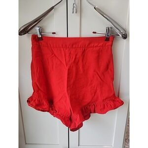 Idem ditto Women Red Ruffled Shorts‎ Sz S